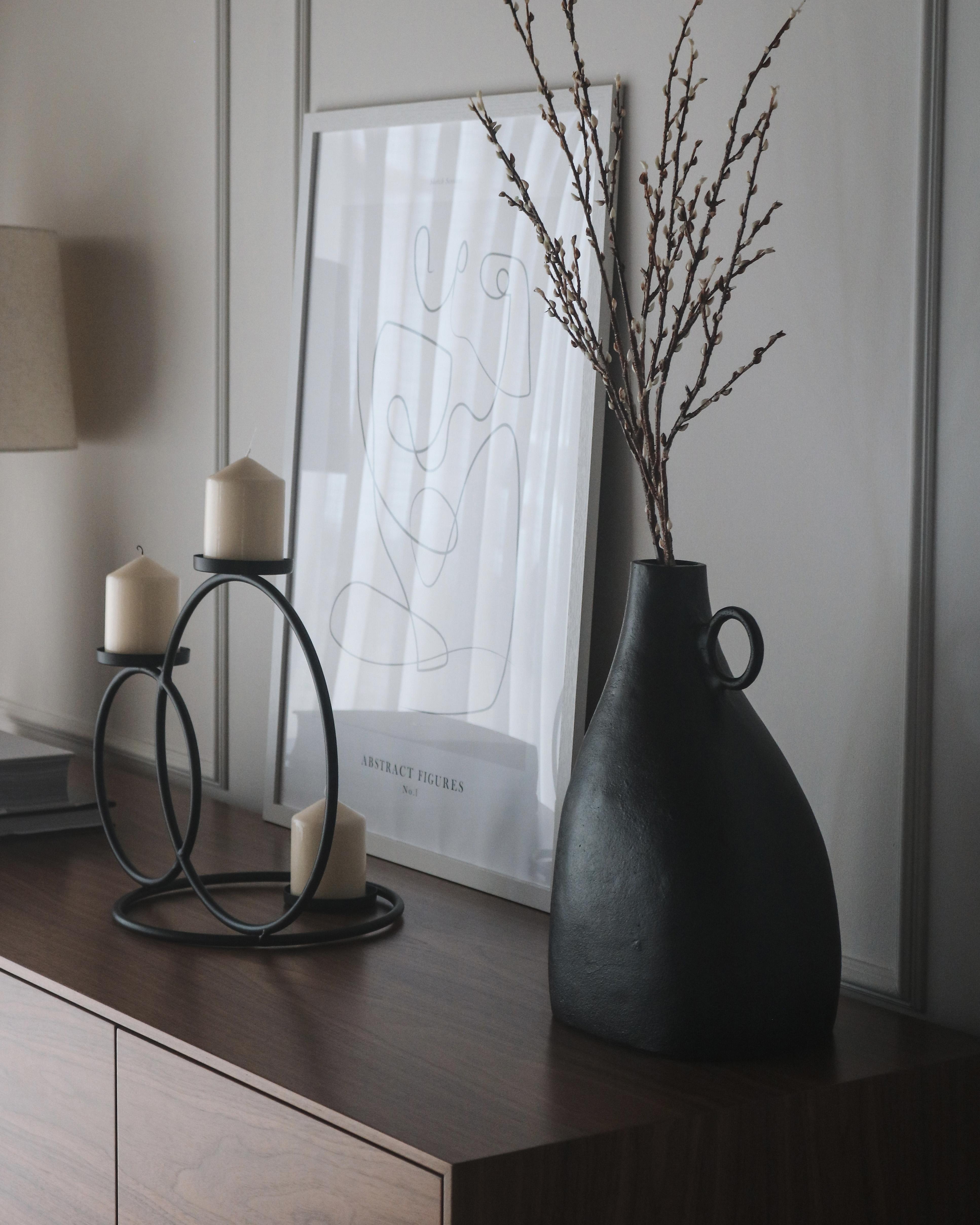 Decoratieve vaas NARBADA Metaal 36 cm Zwart