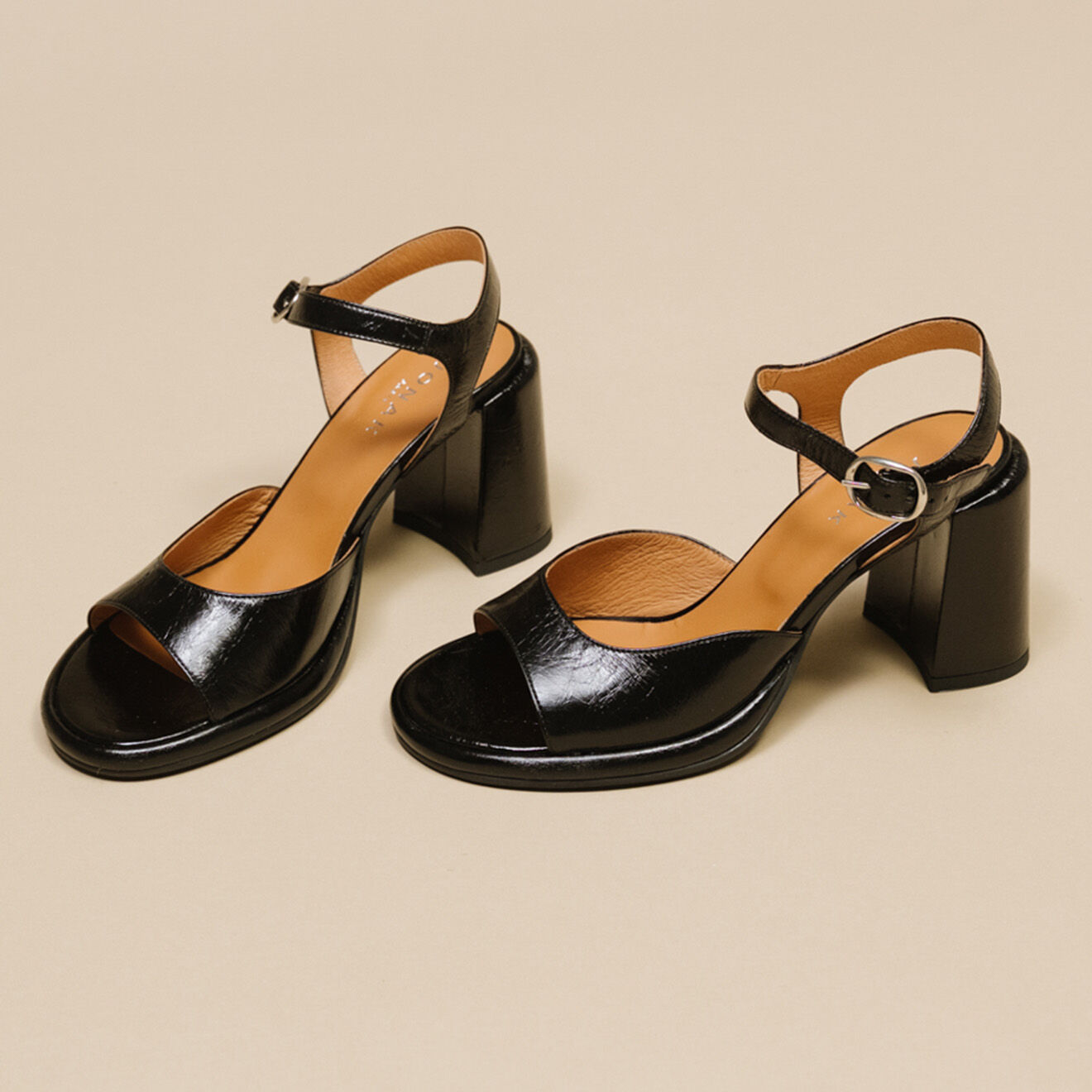 Jonak Sandales en Cuir Dare noires - Talon 8 cm
