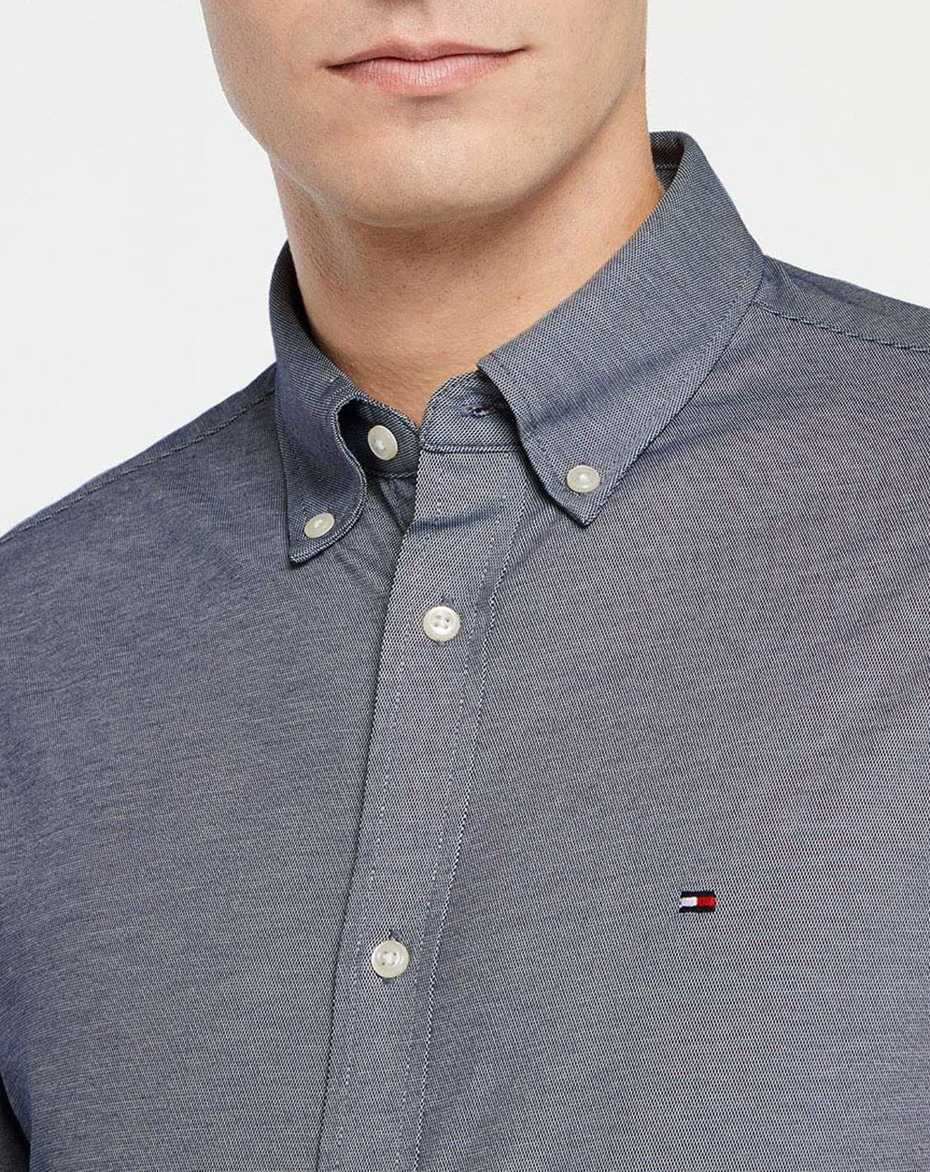 Tommy Hilfiger Chemise Slim 1985 Solid bleu foncé