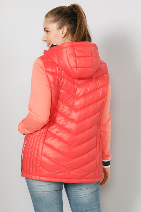 Steppweste, Classic Fit, abzippbare Kapuze, 2-Wege-Zipper