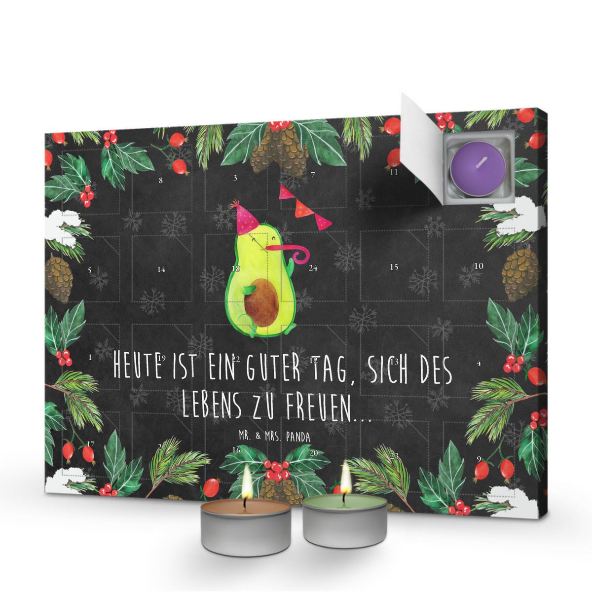 Mr. & Mrs. Panda Geurkaars Adventskalender Avocado Party - Zwart