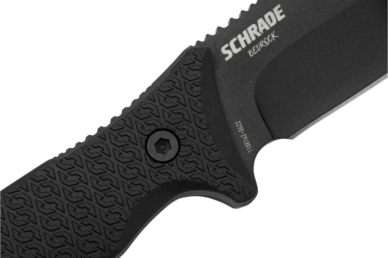 Schrade Bedrock Sheepsfoot, 1182514, zwart vaststaand mes