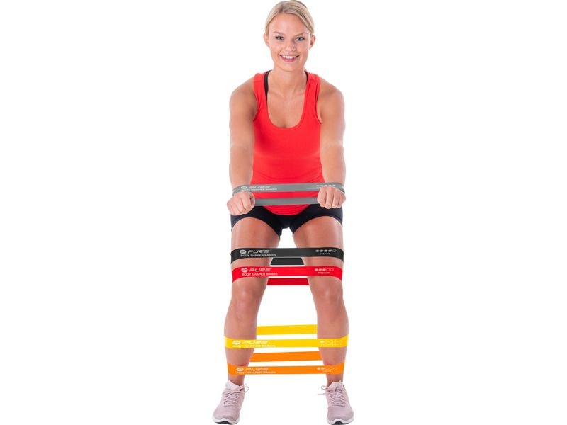 FTM Fitnessband 5er-Set, extra leicht bis extra stark Widerstandsbänder in fünf Stärken