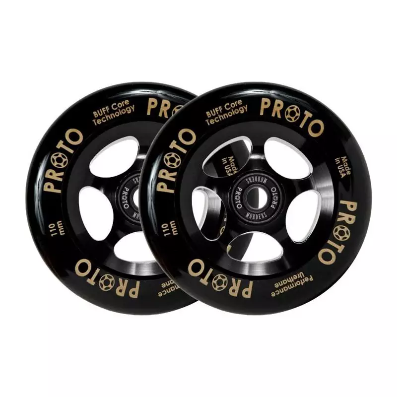 Paire de roues trottinette PROTO Gripper Black/Black 110mm