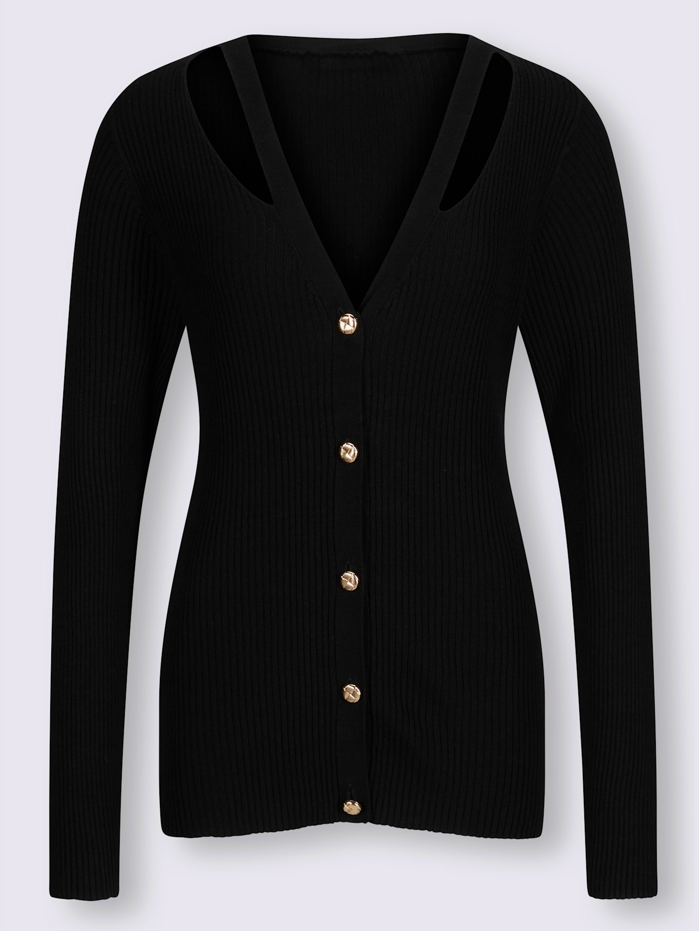 Veste en tricot découpes raffinées