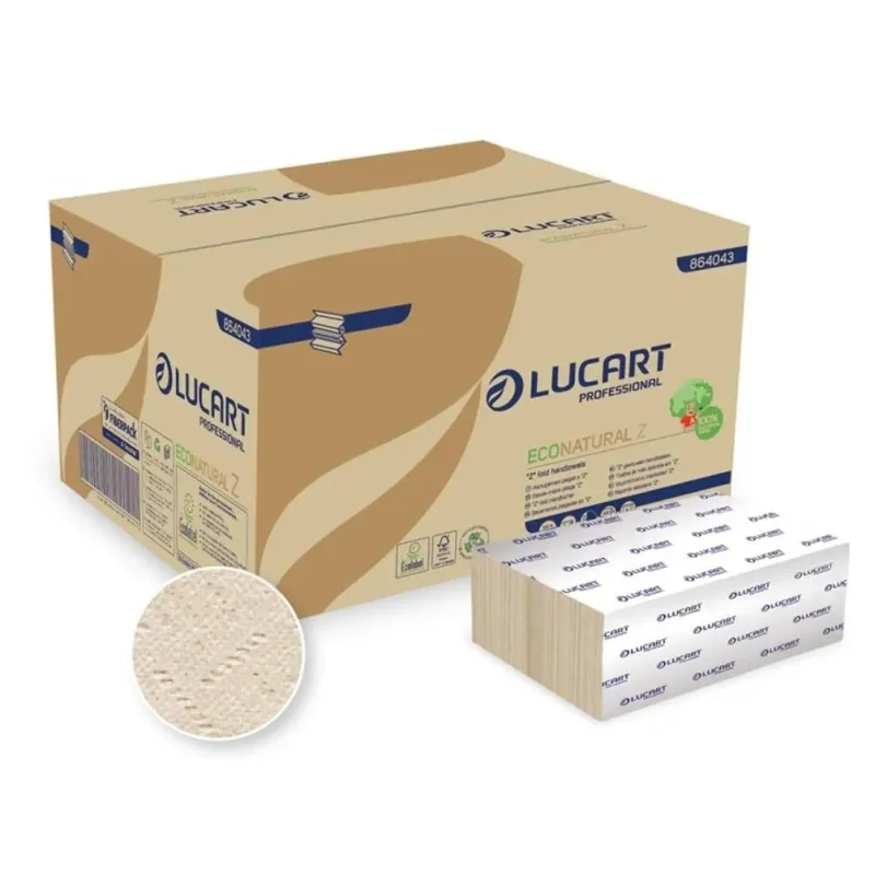 LUCART - Essuie mains pliés en Z - EcoNatural 2 plis - x15