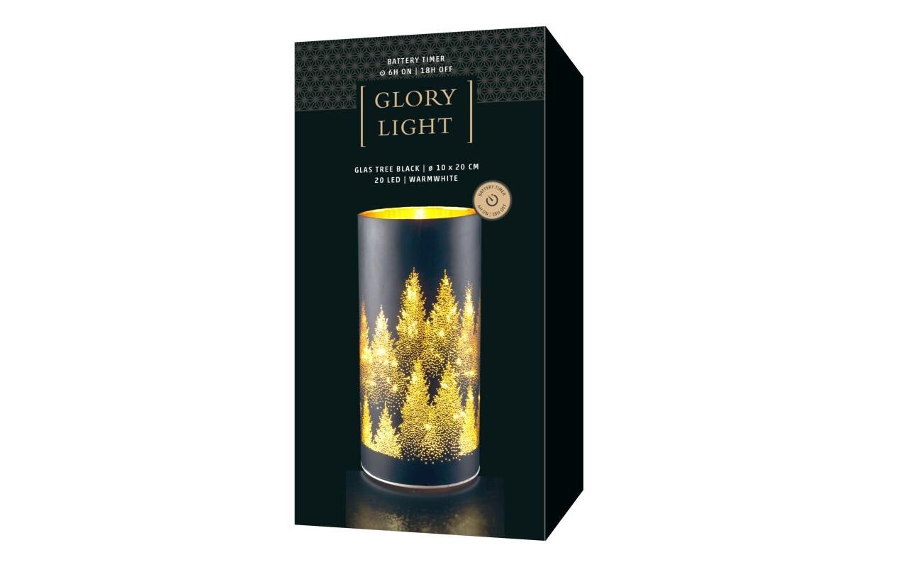 Laterne Tree L, 20 LED, Ø 10 cm, SchwarzTeelichthalter aus Glas