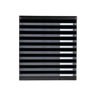 Exacompta Modulo Ecoblack - Module de classement 10 tiroirs ouverts - noir/gris souris