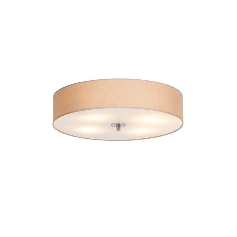 Landelijke plafondlamp beige 50 cm - Drum