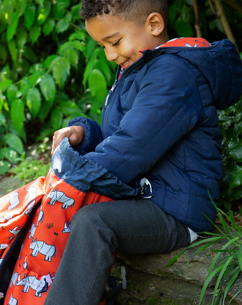 Steppjacke TOASTY - RHINO zum Wenden in orange