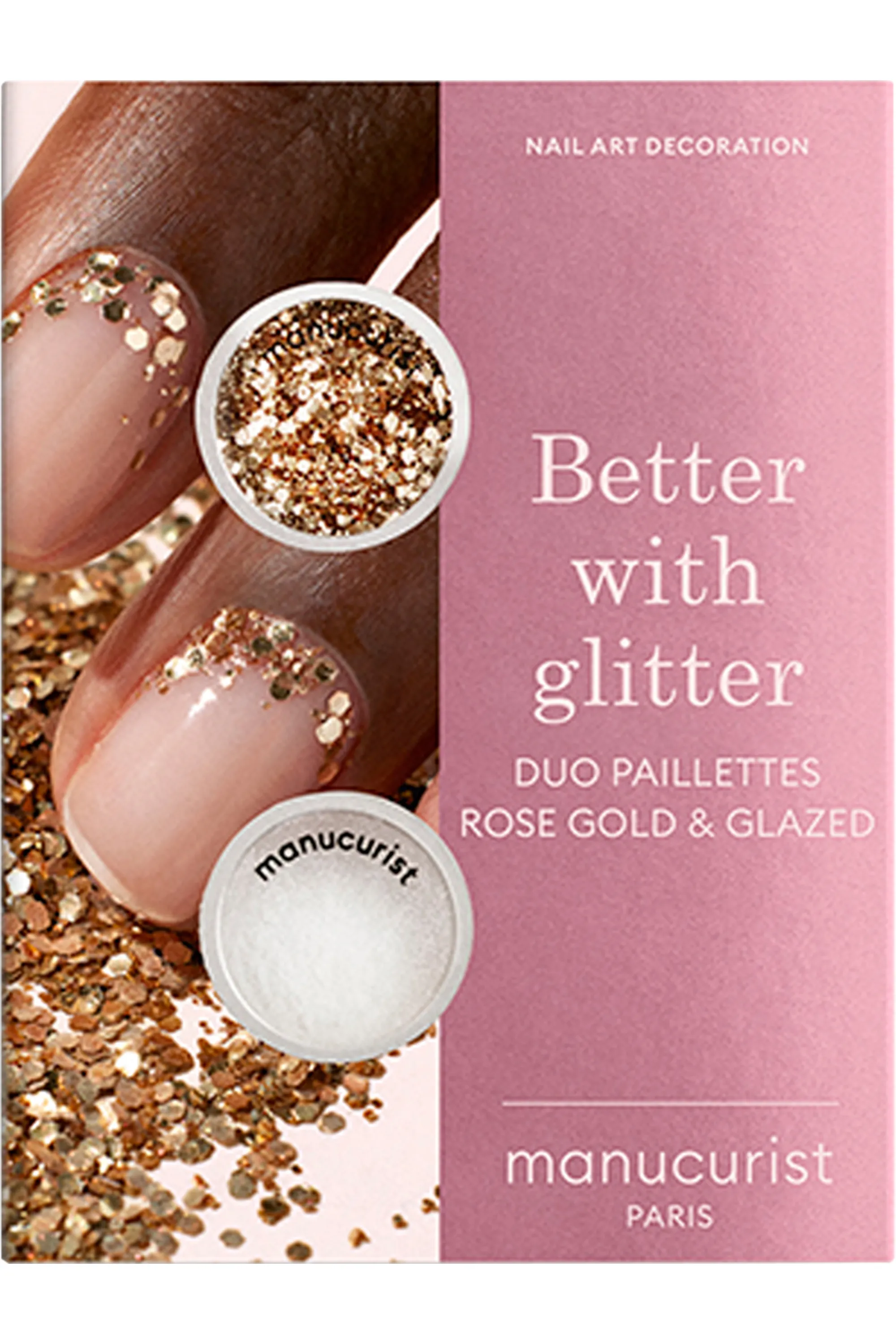 Manucurist Duo de poudre à effet et paillettes Rose Gold edition-4 g