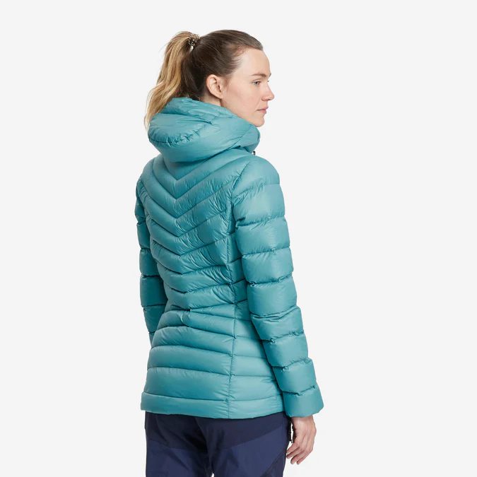Decathlon Forclaz - Jaqueta puffer feminina com capuz Forclaz MT500