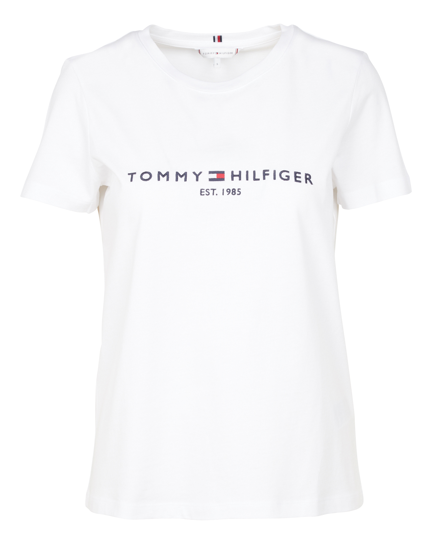 Tee-shirt col rond brodé en coton bio | Blanc
