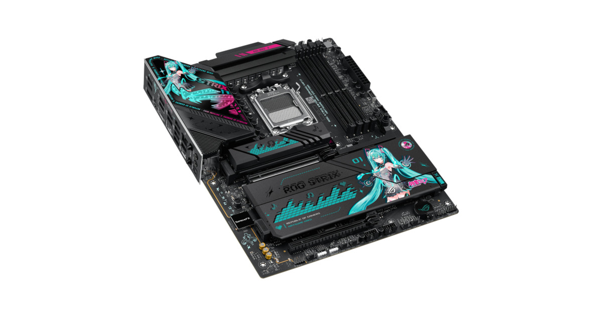 ASUSROG Strix X870E-H Gaming WiFi7 Hatsune Miku Edition socket AM5 moederbord  (Zwart, RAID, 5 Gb-LAN, WLAN, BT, Sound, ATX)