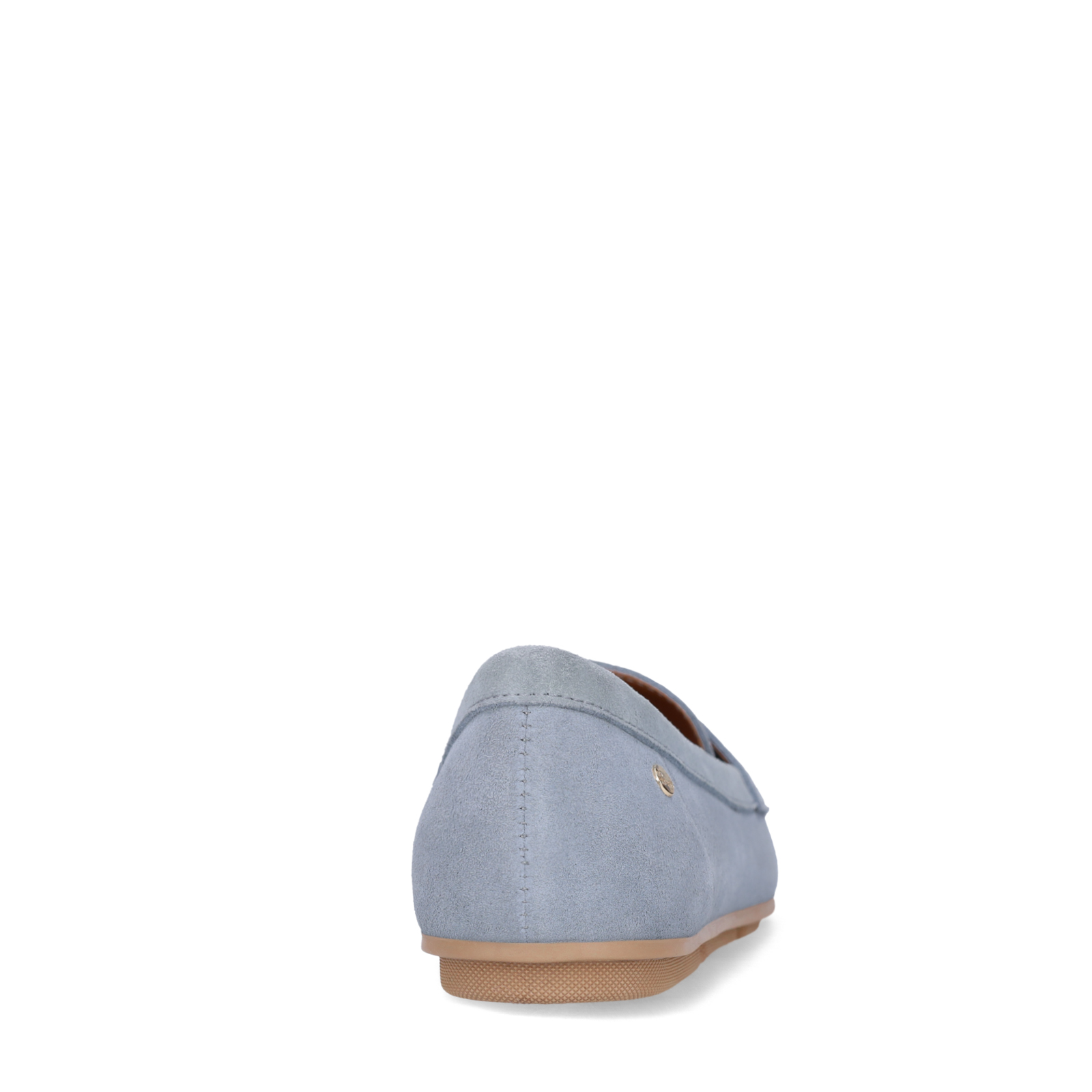 Blauwe suède loafers met franjes