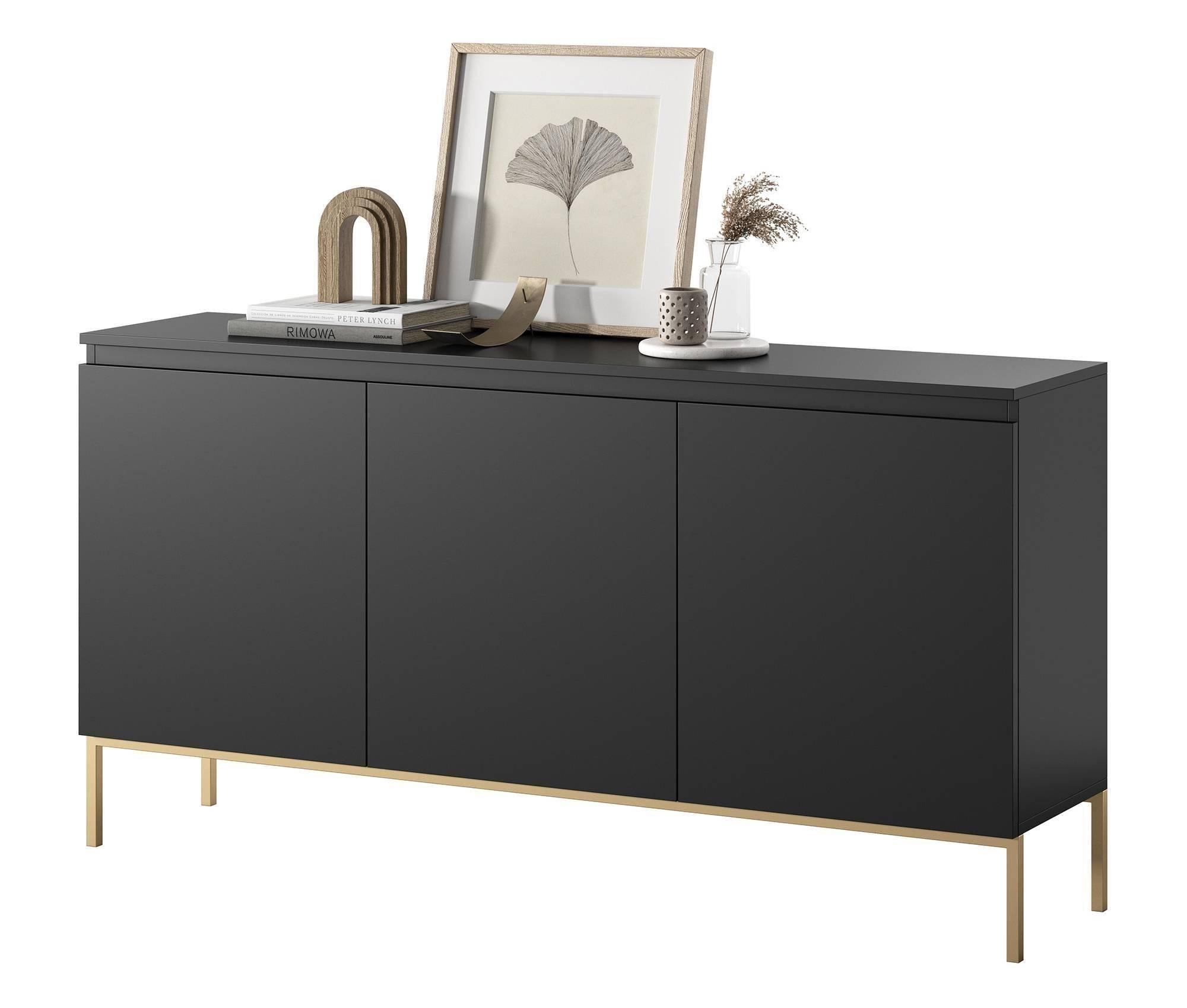 NADUVI Collection Kate Dressoir - B 150 cm - Zwart / Goud