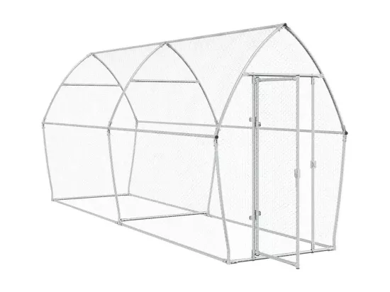 Cage pour poules argenté 400x105x182 cm acier galvanisé