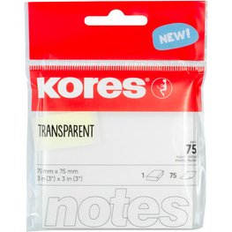 Notes adhésives 'TRANSPARENT', 75 x 75 mm, uni
