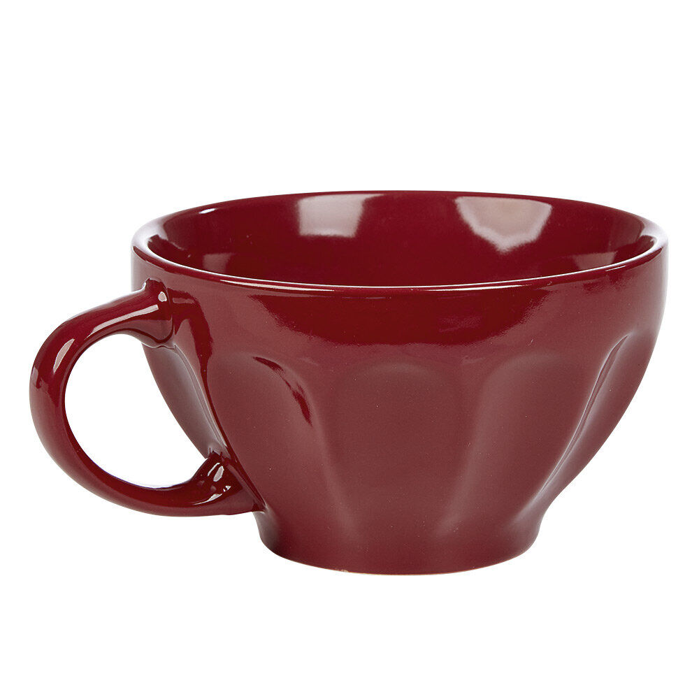 Jumbo en faïence côtelé 55 cl uni rouge