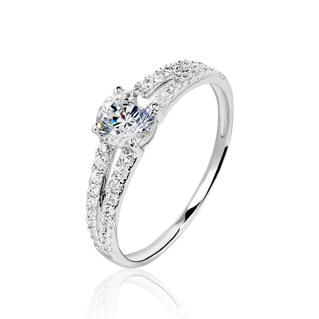 Bague Fina Or Blanc Oxyde De Zirconium