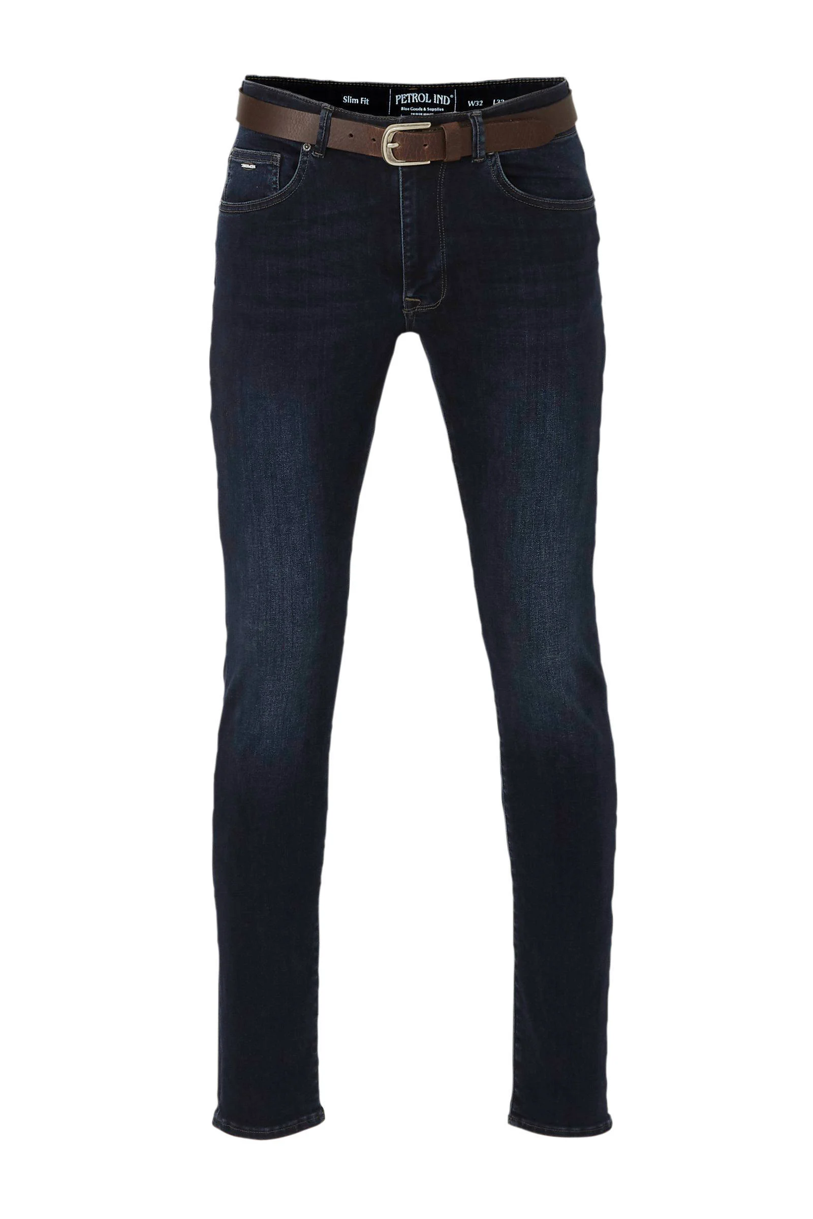 Petrol Industries slim fit jeans SEAHAM met riem midnight blue