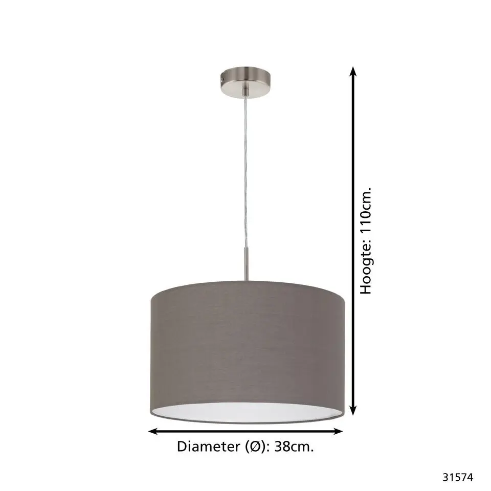 EGLOPasteri-Hanglamp-Ø38cm-Nikkel-Mat-Antraciet-Bruin