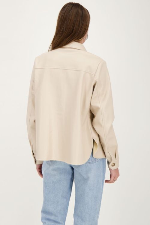 Beige leatherlook oversized blouse