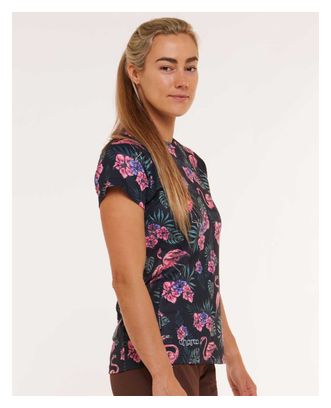 Maillot Manches Courtes Femme Dharco Noir/Rose