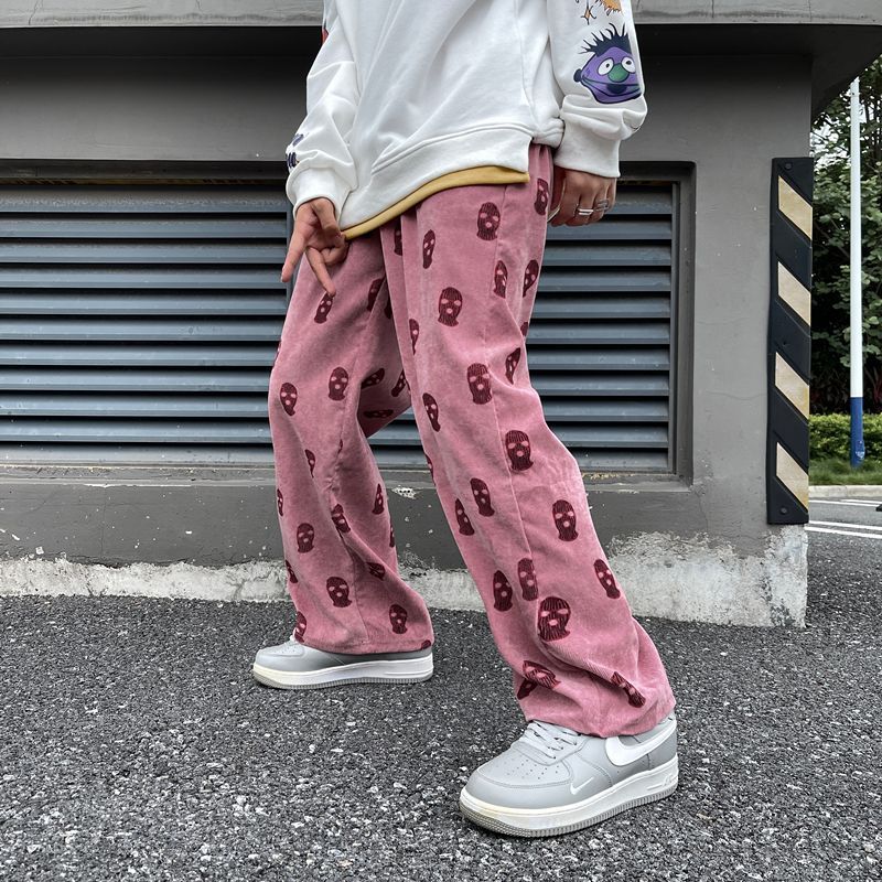 Zentrus - All-Over Print Straight Leg Corduroy Broek