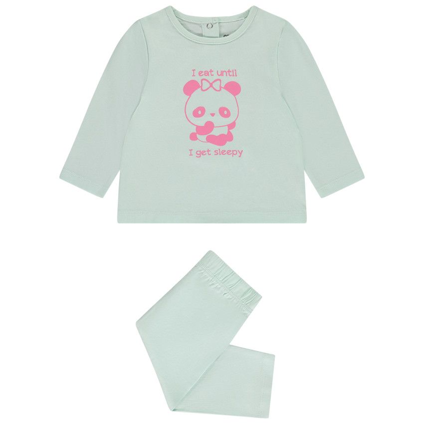 Set pyjama 2 pièces en jersey print fantaisie pour bébé fille - Vert