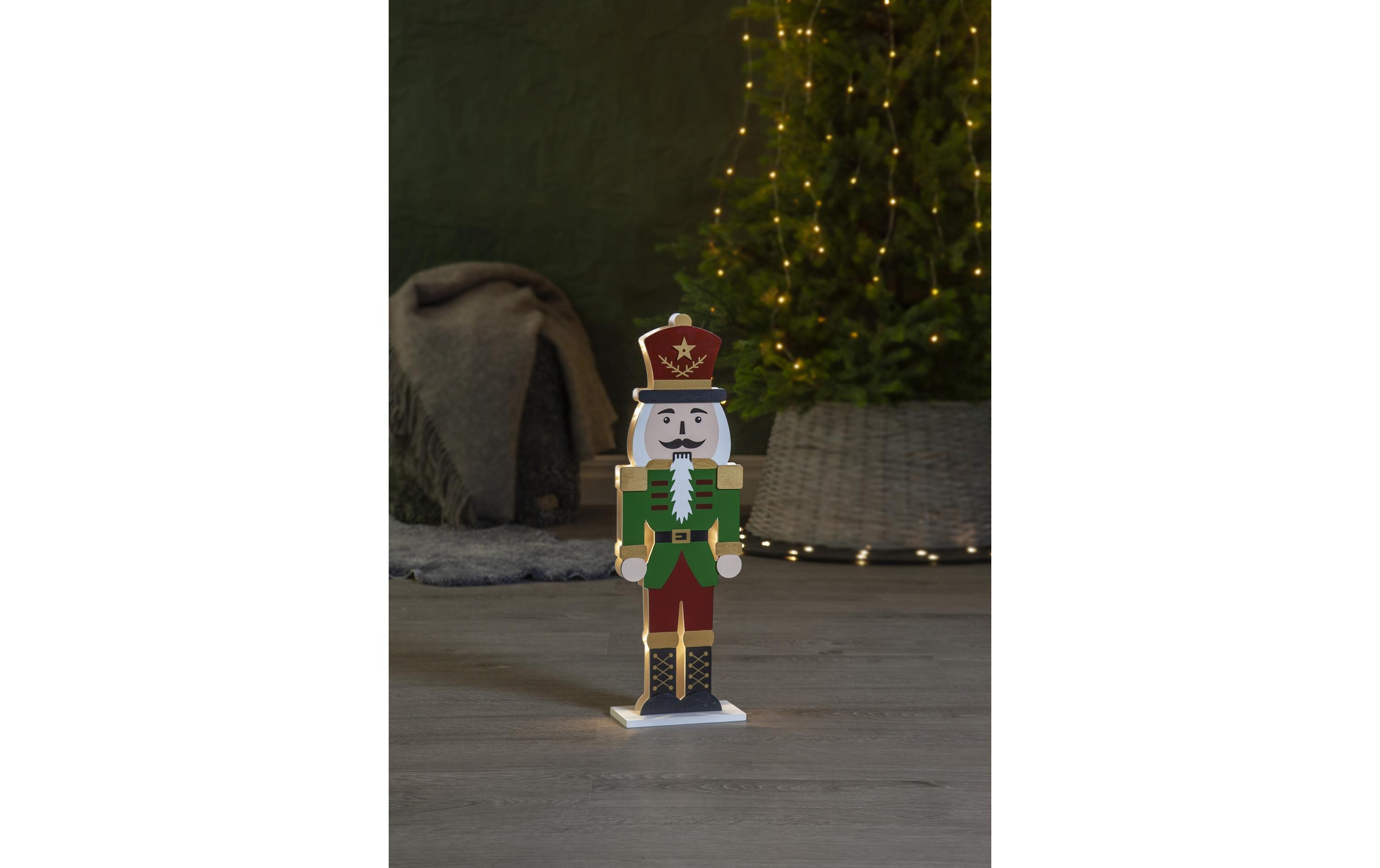 LED-Figur Nussknacker, 52 cm, GrünSympathischer Nussknacker mit Beleuchtung