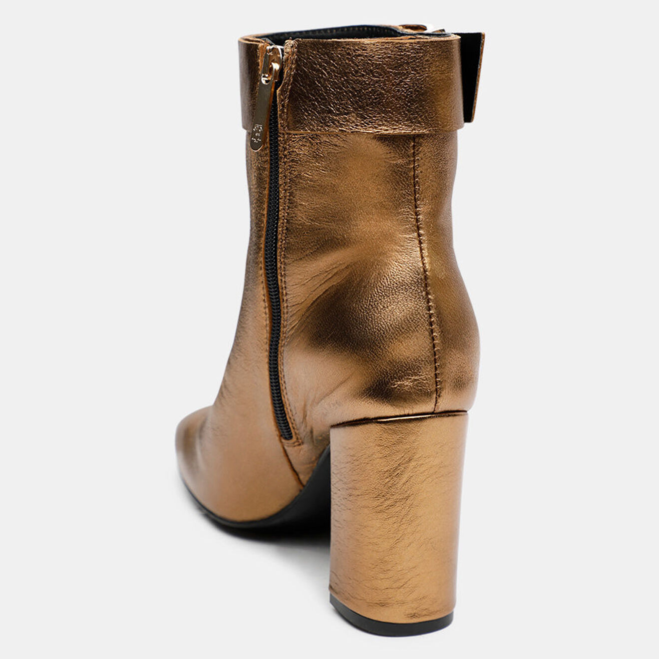 Tommy Hilfiger Bottines en Cuir à talon métallisées dorées - Talon 9 cm