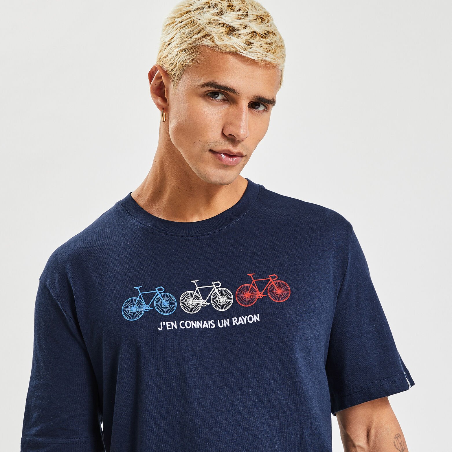 Tee-Shirt col rond licence Tour de France Bleu