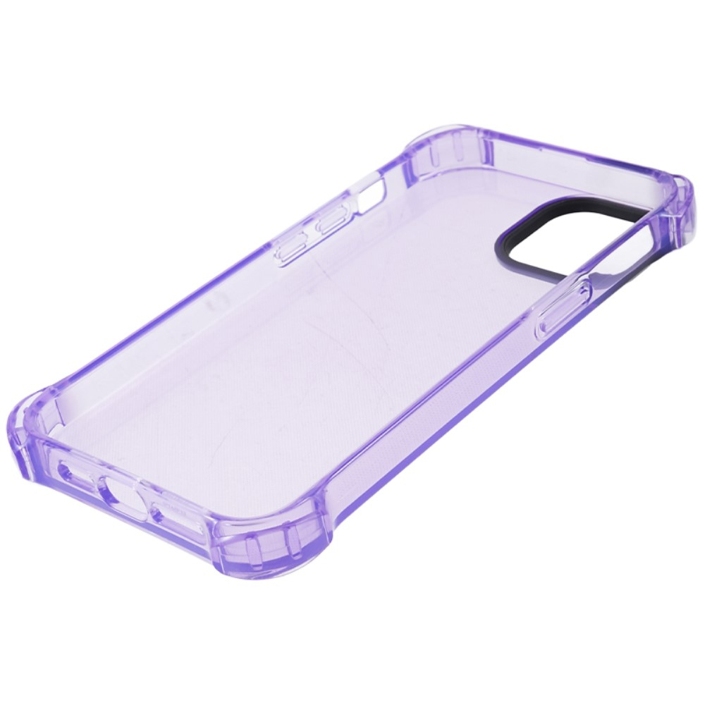 iPhone 13 Gummi Case Hülle mit Air Cushion Fallschutz - Lila / Transparent