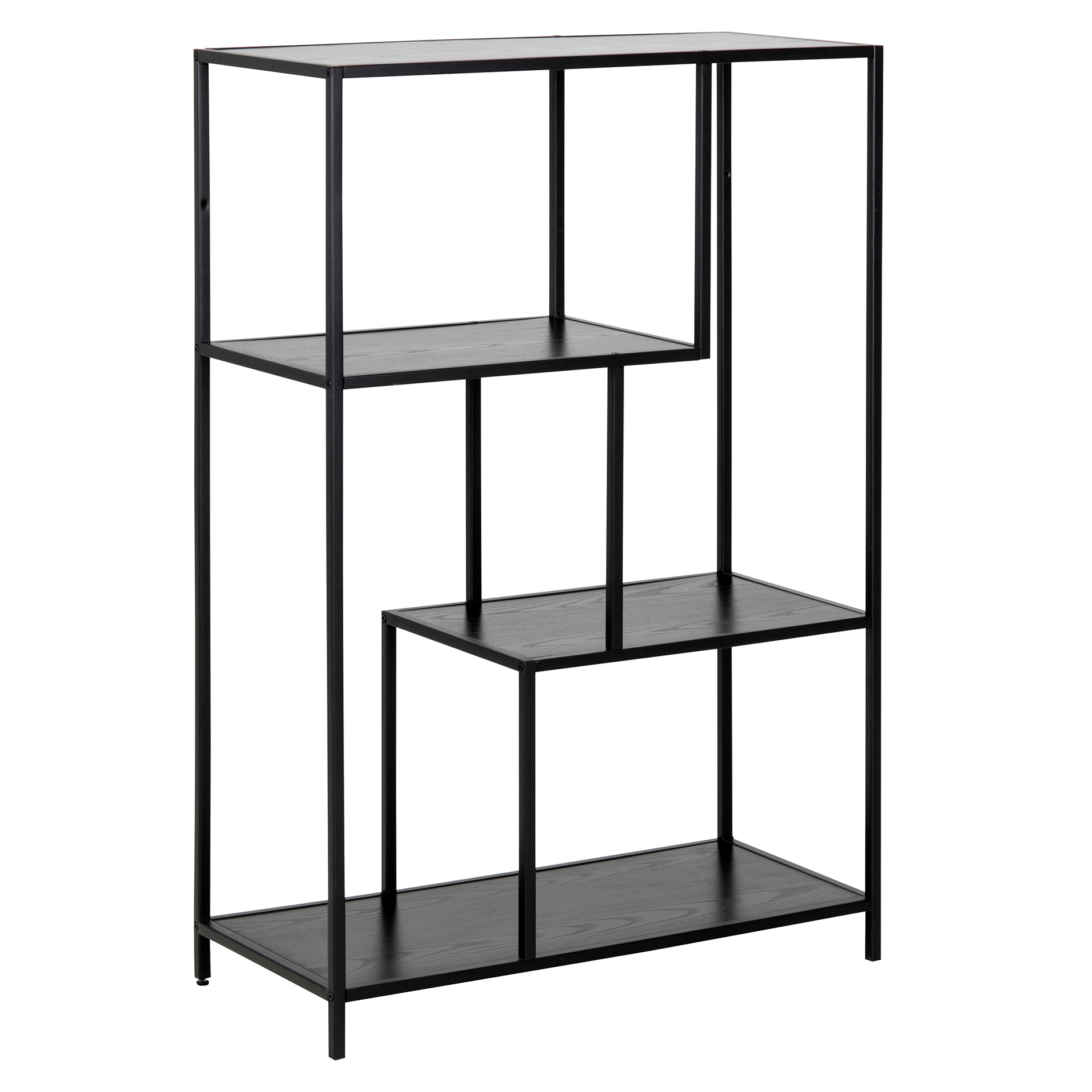 Regal SEAFORD - schwarz - 3 Ablagen - 114 cm