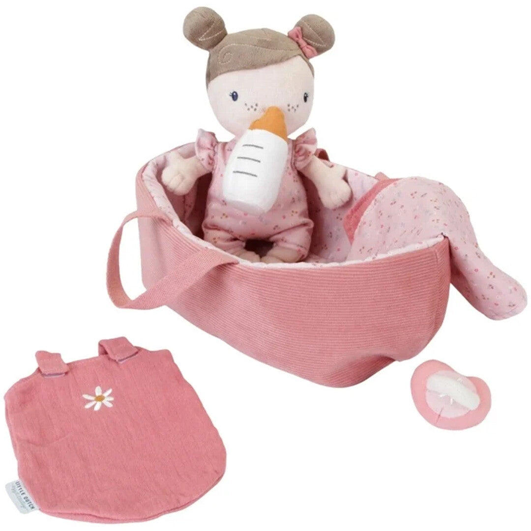 Little dutch lappenpop met reiswieg rosa - roze