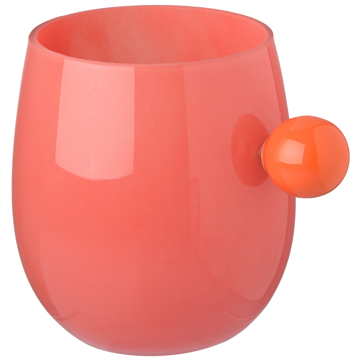 Kleine Vase mit Knubbel hellrot / orange