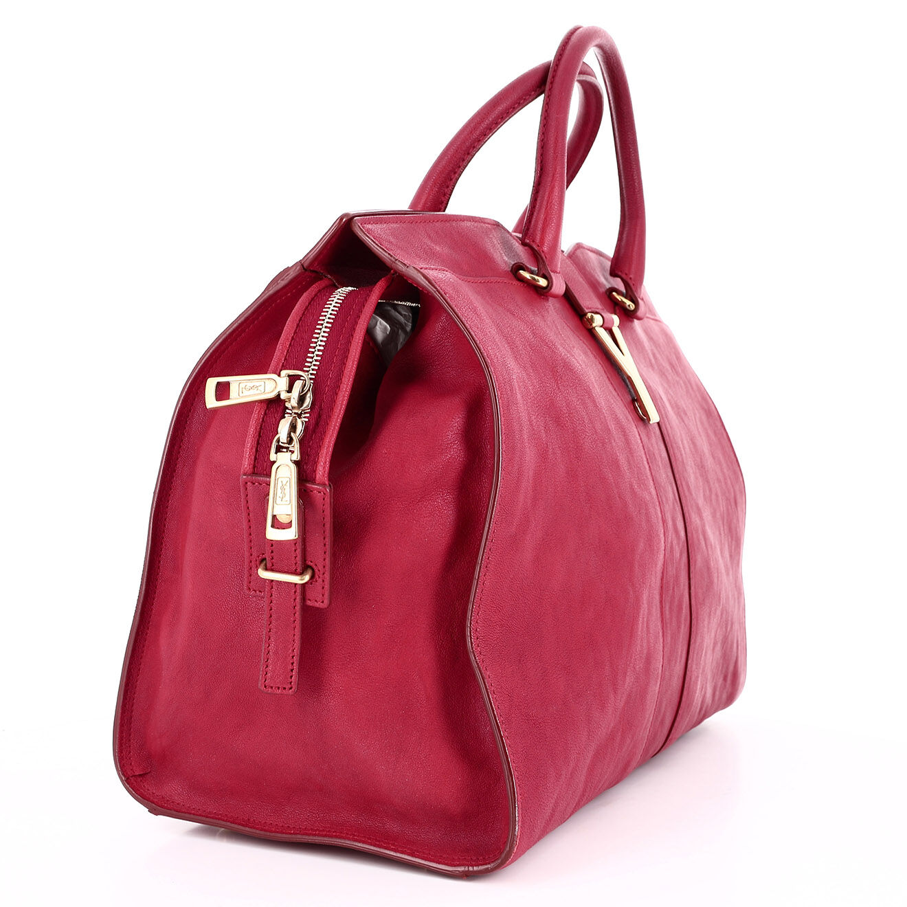 Saint Laurent Sac Cabas Chyc Grand en Cuir bordeaux Etat: Très bon état - Longueur 40 cm