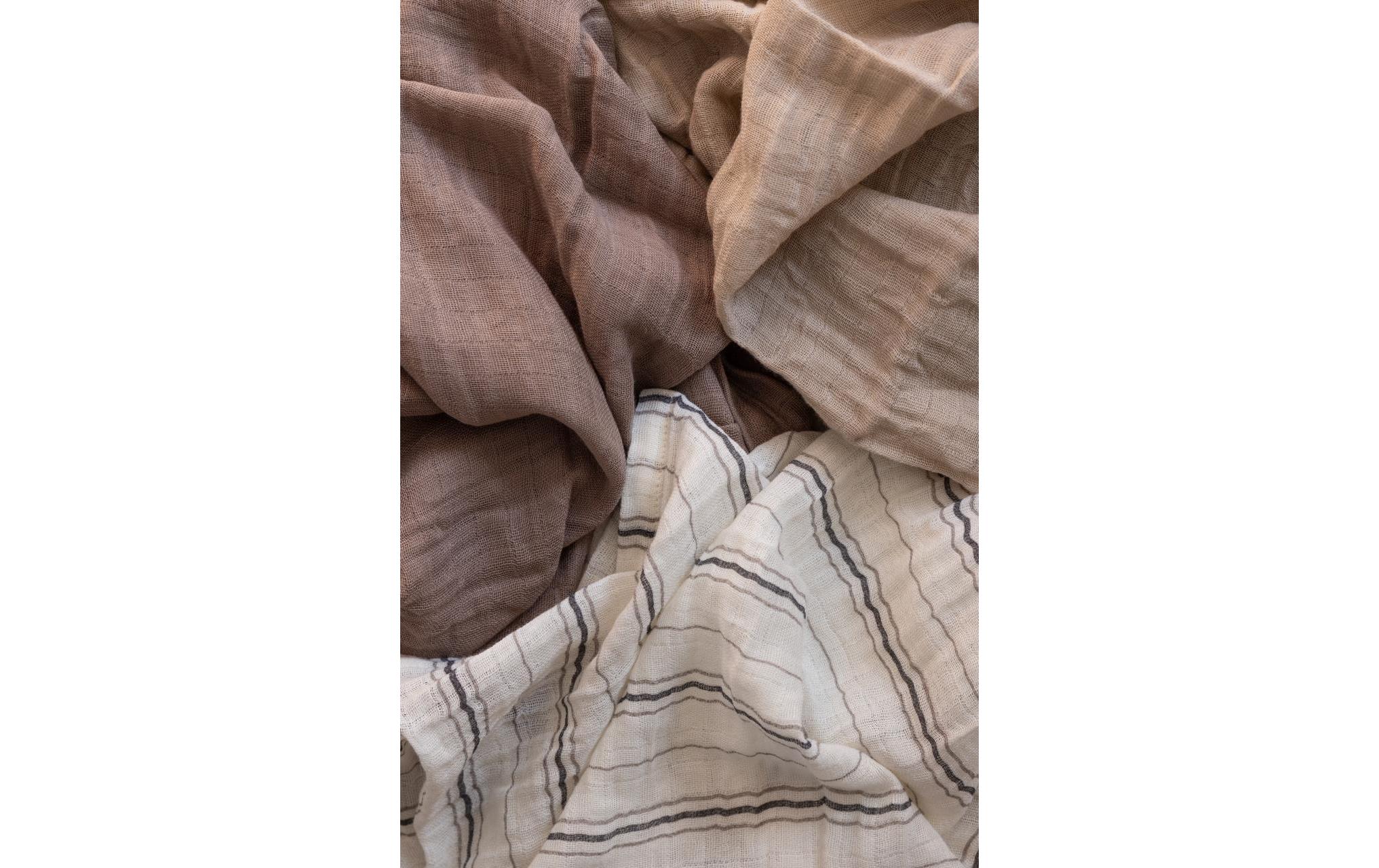 Mulltuch Nuscheli 3-er Set Cream Stripe, 75 cm x 75 cmMultifunktionale Spucktücker