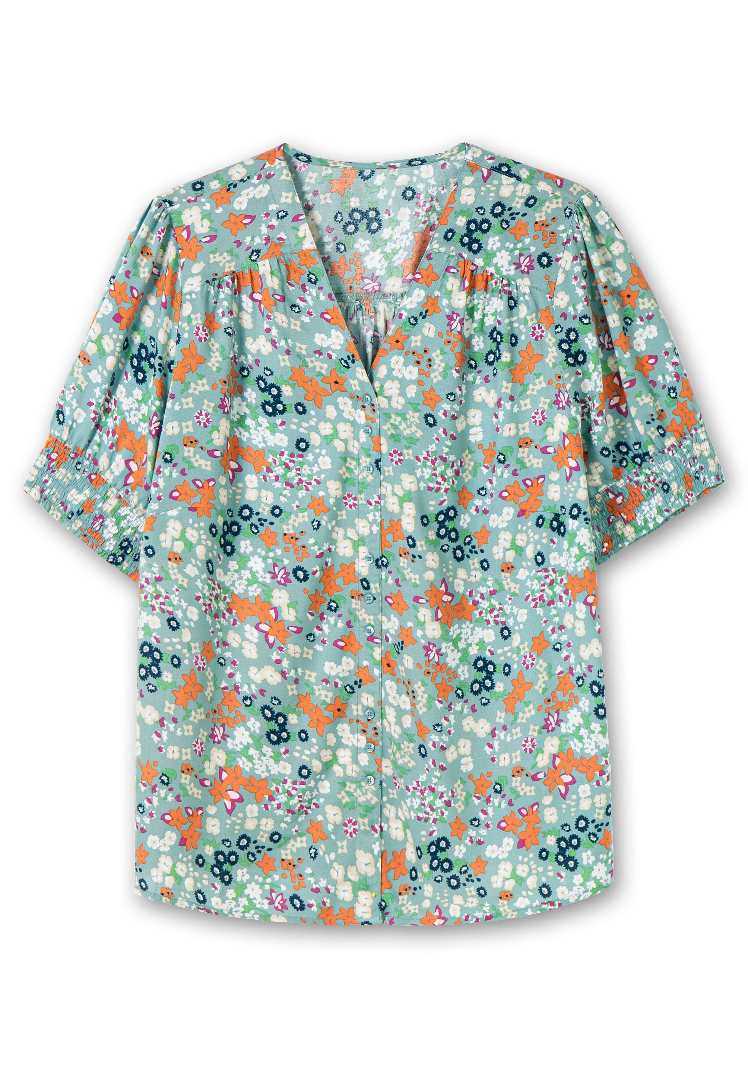 Bluse mit V-Ausschnitt und Allover-Blumenprint