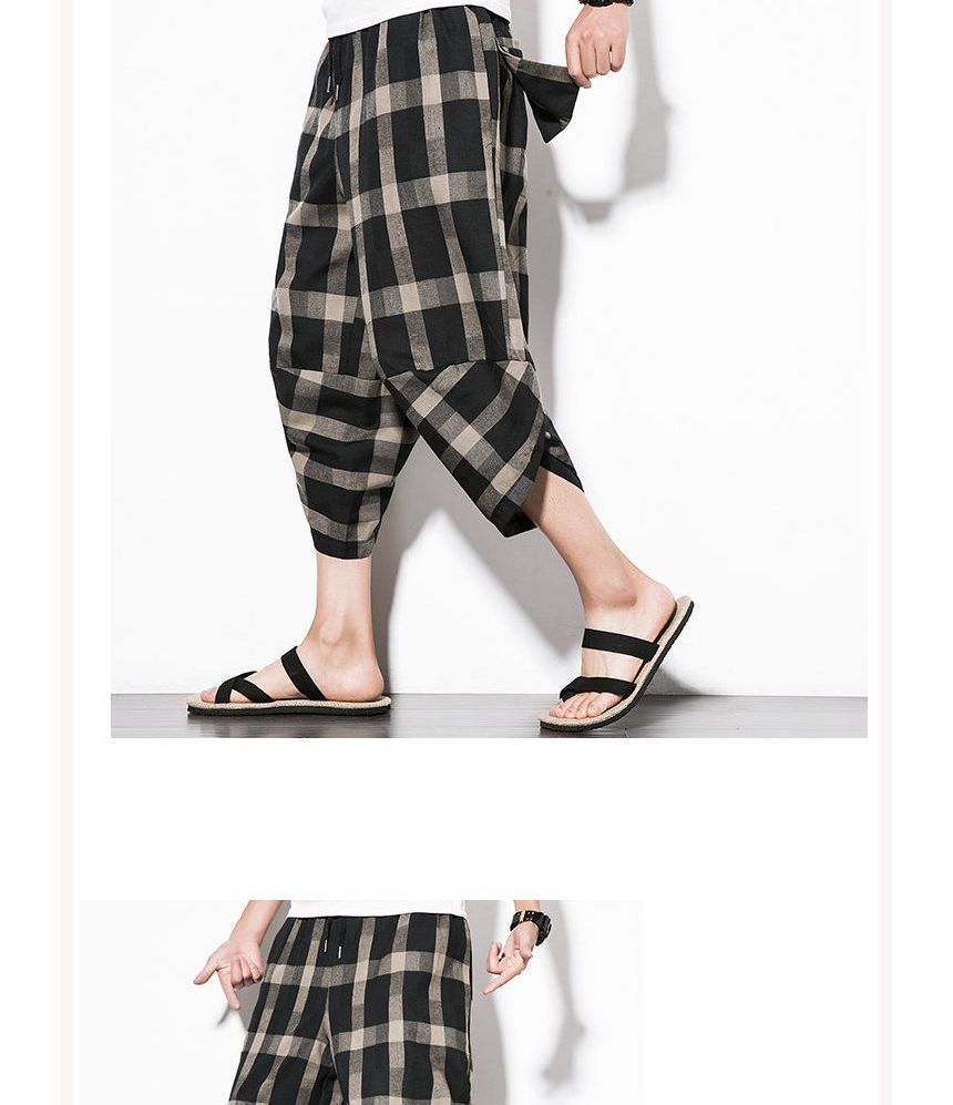 Lefitt - Mid Rise Gingham Capri Harembroek