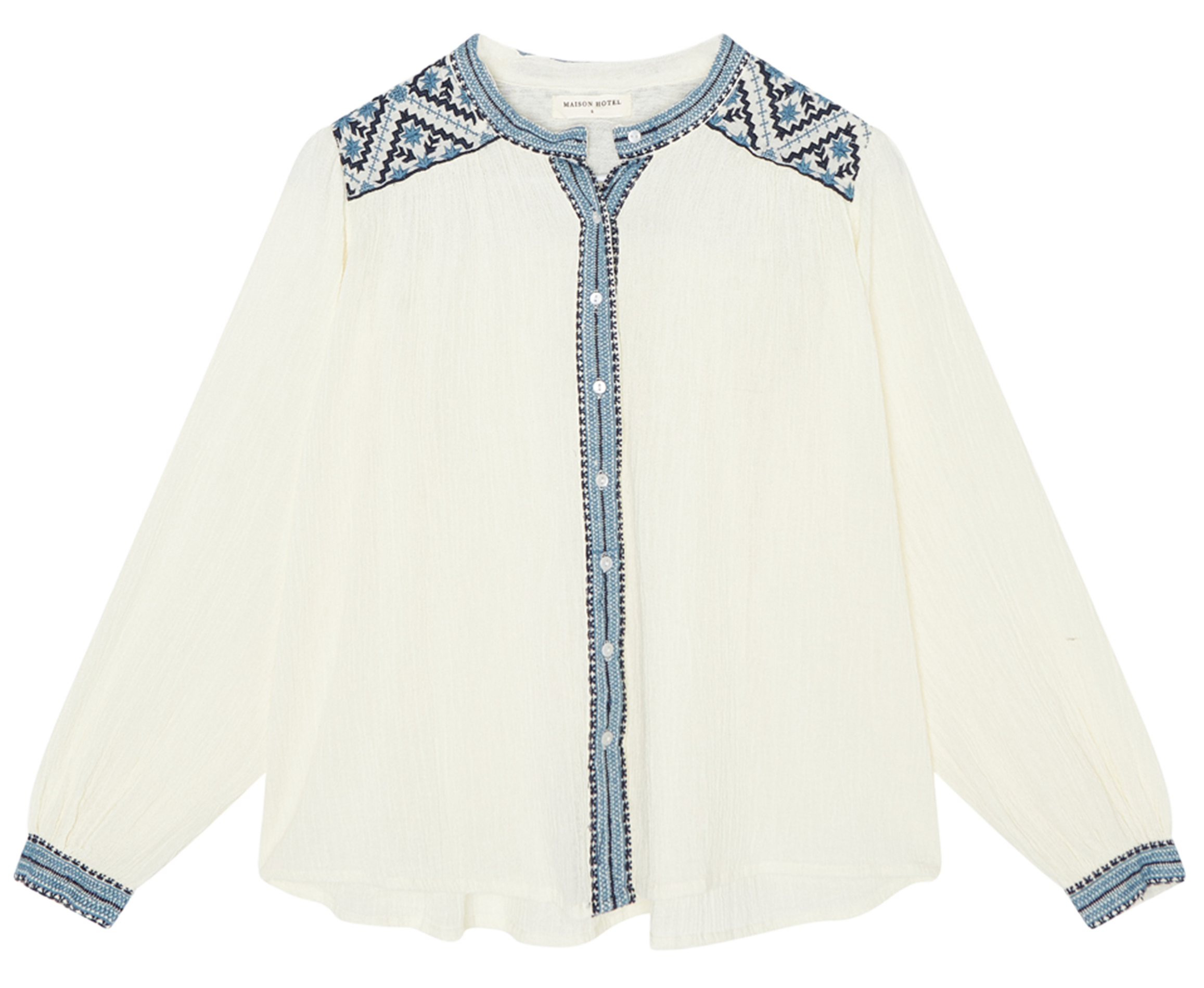BETH - Chemise ample brodée en coton | Multicolore