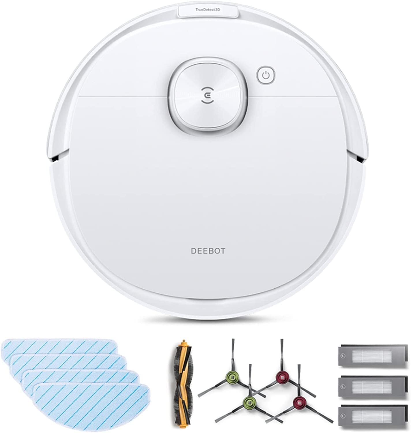 ECOVACS DEEBOT N8 PRO Care, Saugroboter mit Wischfunktion, (inkl. Zubehör-Kit), 2600Pa, 3D-Hinderniserkennung, ideal als Staubsaugerroboter für Tierhaare, Hartböden, 67dB, App, Alexa, weiß