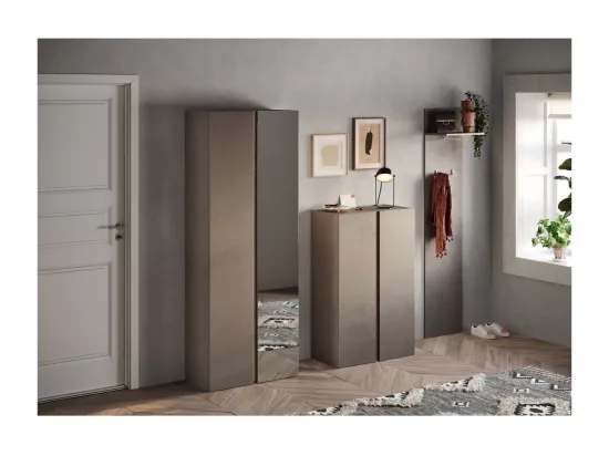 Porte-manteau suspendu KEY – 1 étagère – Crochets intégrés – Marron – Design moderne