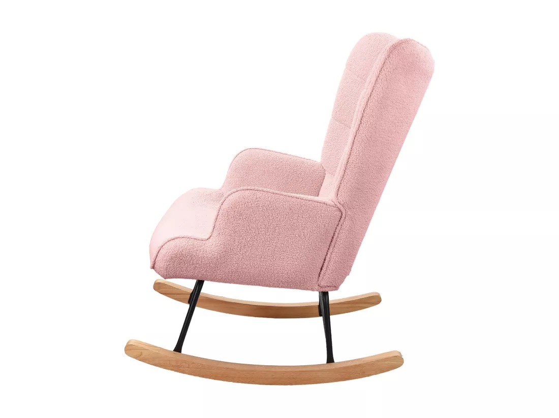 Fauteuil à Bascule Adulte - Chaise à Bascule d'extérieur Ergonomique - pour Salon - Jardin - Chambre - Rose