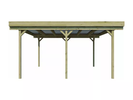 Carport double en bois Basic 5,1 x 5 m