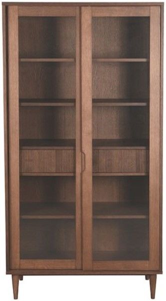 Vitrinekast Walnoot ME-70.017 Jule B100 x D49 x H180 cm