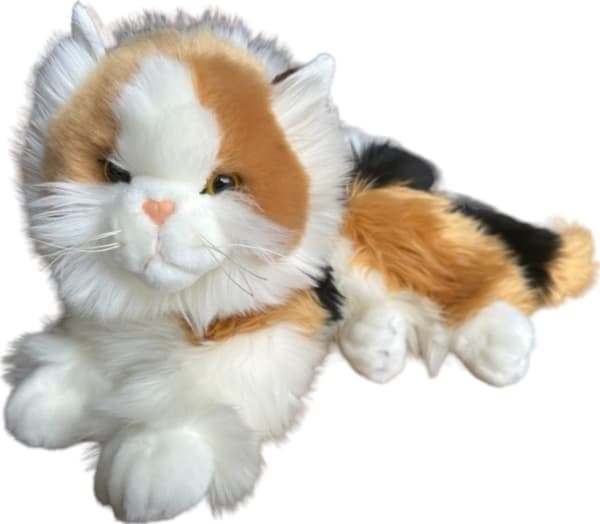 Dubi Mascot Cat Calico hvit og rød plysjleketøy 30 cm myk kosebamse