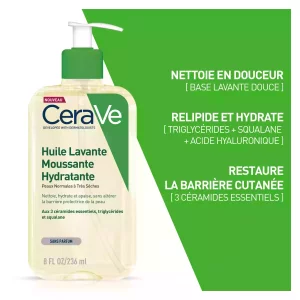 Huile Lavante Moussante Hydratante Peaux Normales à très Sèches, les peaux à Tendance Atopique - 236ml