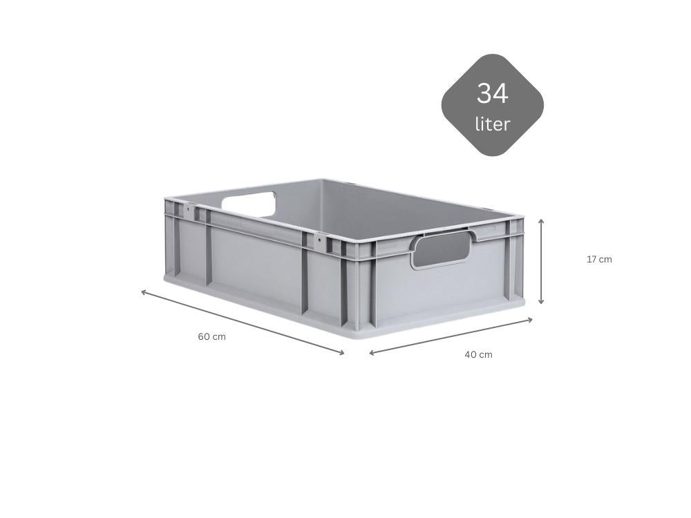 PROREGAL Eurobox Nextgen Economy Handgrepen Open HxBxD 17 x 40 x 60 cm 34 Liter Euro Container Transportbox Stapelbak